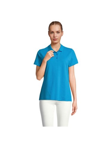 Polo personnalisé pour femme - Pulse Matières : coton Taille textile : S Couleurs : bleu aqua cadeau client original