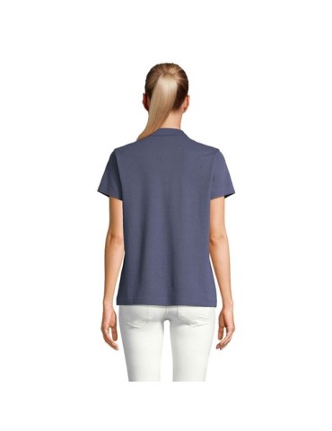 Polo personnalisé pour femme - Pulse Matières : coton Taille textile : XS Couleurs : bleu denim personnalisable avec votre logo