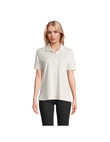 Polo personnalisé pour femme Pacific Matières : coton Taille textile : S Couleurs : écru marquage couleur éclatante