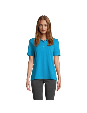 Polo personnalisé pour femme Pacific Matières : coton Taille textile : XS Couleurs : bleu aqua personnalisation sur mesure