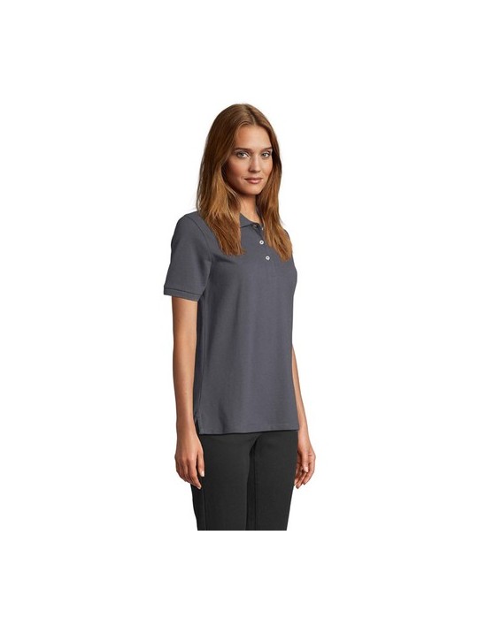 Polo personnalisé pour femme Pacific Matières : coton Taille textile : XL Couleurs : gris souris impression haute définition