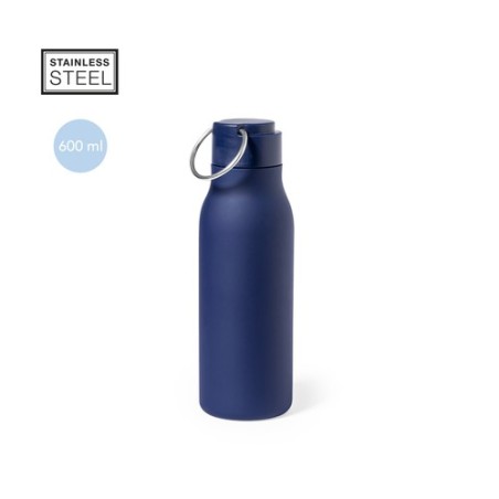 Gourde Personnalisée 600ml Éco-responsable Bidon Bucky Matières : acier inoxydable Couleurs : noir impression haute définition