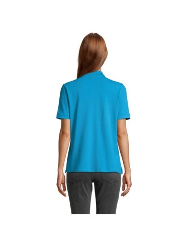 Polo personnalisé pour femme Pacific Matières : coton Taille textile : M Couleurs : bleu aqua cadeau entreprise pas cher