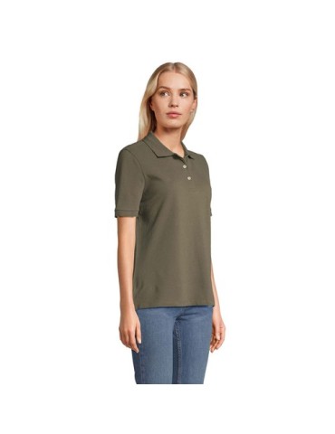 Polo personnalisé pour femme Pacific Matières : coton Taille textile : S Couleurs : vert armée personnalisation sur mesure