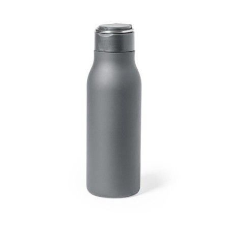 Gourde Personnalisée 600ml Éco-responsable Bidon Bucky Matières : acier inoxydable Couleurs : noir personnalisation rapide en Fr