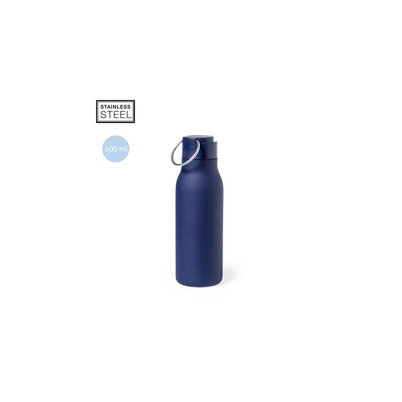 Gourde Personnalisée 600ml Éco-responsable Bidon Bucky Matières : acier inoxydable Couleurs : bleu marine marquage laser ultra p