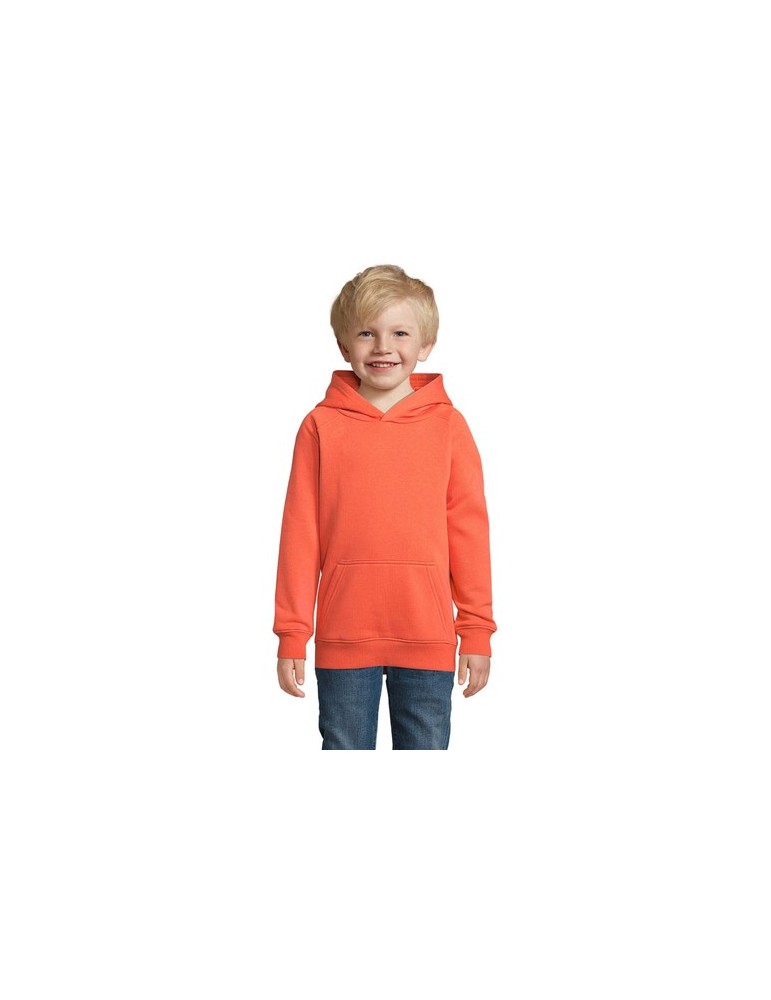 Sweat à capuche enfant personnalisé Stellar Kids Taille textile : 3XL Couleurs : orange brûlant cadeau client original