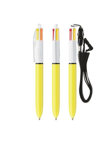 BIC® 4 Couleurs Sun ballpen + Lanyard Matières : plastique Couleurs : blanc 2