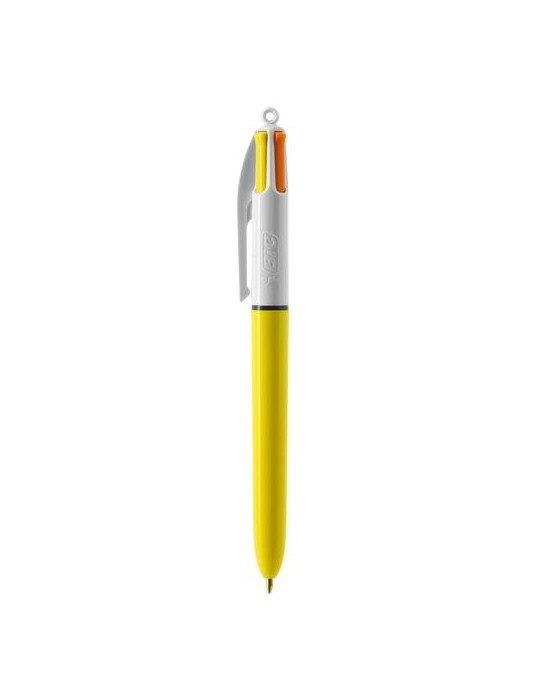BIC® 4 Couleurs Sun ballpen + Lanyard Matières : plastique Couleurs : blanc goodies publicitaire événementiel