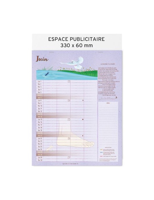 Calendrier feuillets 2026| Jean de la Fontaine