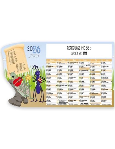 Calendrier découpé 2026 | Jean de la Fontaine