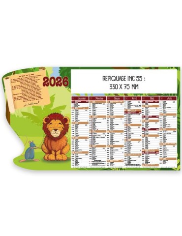 Calendrier découpé 2026 | Jean de la Fontaine 2