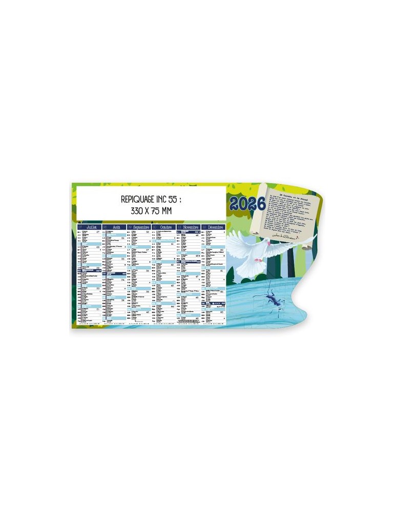 Calendrier découpé 2026 | Jean de la Fontaine