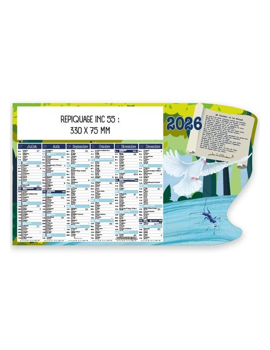 Calendrier découpé 2026 | Jean de la Fontaine