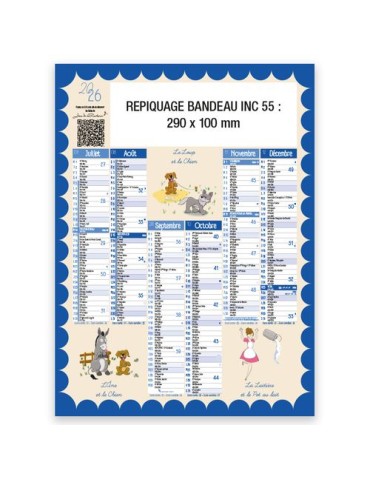 Calendrier bancaire vertical 2026 | Jean de la Fontaine 2