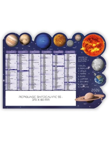 SYSTÈME SOLAIRE | Calendrier bancaire découpé 2025 2