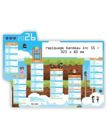 PIXEL ART | Calendrier bancaire découpé 2025