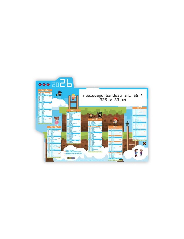 PIXEL ART | Calendrier bancaire découpé 2025