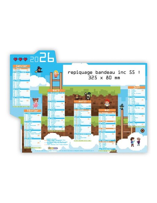 PIXEL ART | Calendrier bancaire découpé 2025