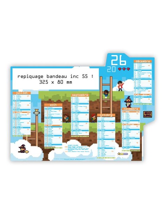 PIXEL ART | Calendrier bancaire découpé 2025