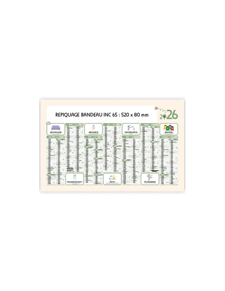 GESTES ECO-RESPONSABLES | Calendrier bancaire thématique 2026 Matières : carton