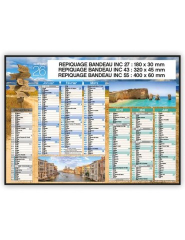 VOYAGES | Calendrier bancaire thématique 2026 personnalisé