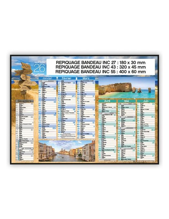 VOYAGES | Calendrier bancaire thématique 2026