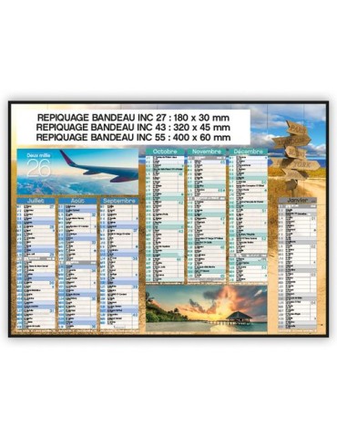 VOYAGES | Calendrier bancaire thématique 2026 Matières : carton goodies publicitaire événementiel