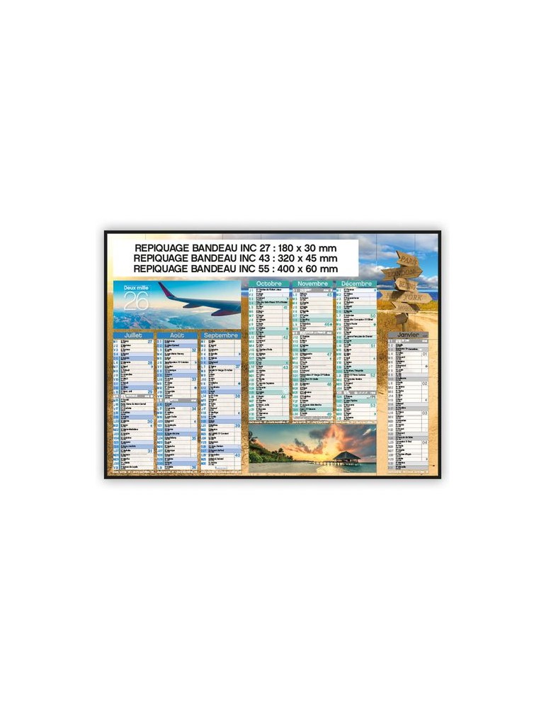 VOYAGES | Calendrier bancaire thématique 2026