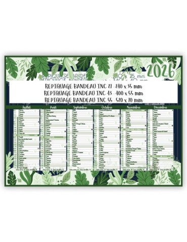 VEGETAL ILLUSTRÉ | Calendrier bancaire thématique 2026 Matières : carton goodies publicitaire événementiel