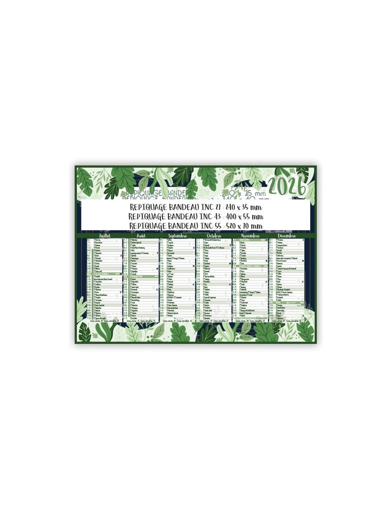 VEGETAL ILLUSTRÉ | Calendrier bancaire thématique 2026