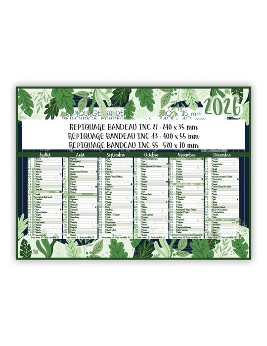 VEGETAL ILLUSTRÉ | Calendrier bancaire thématique 2026