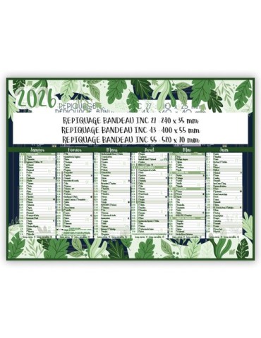 VEGETAL ILLUSTRÉ | Calendrier bancaire thématique 2026 2