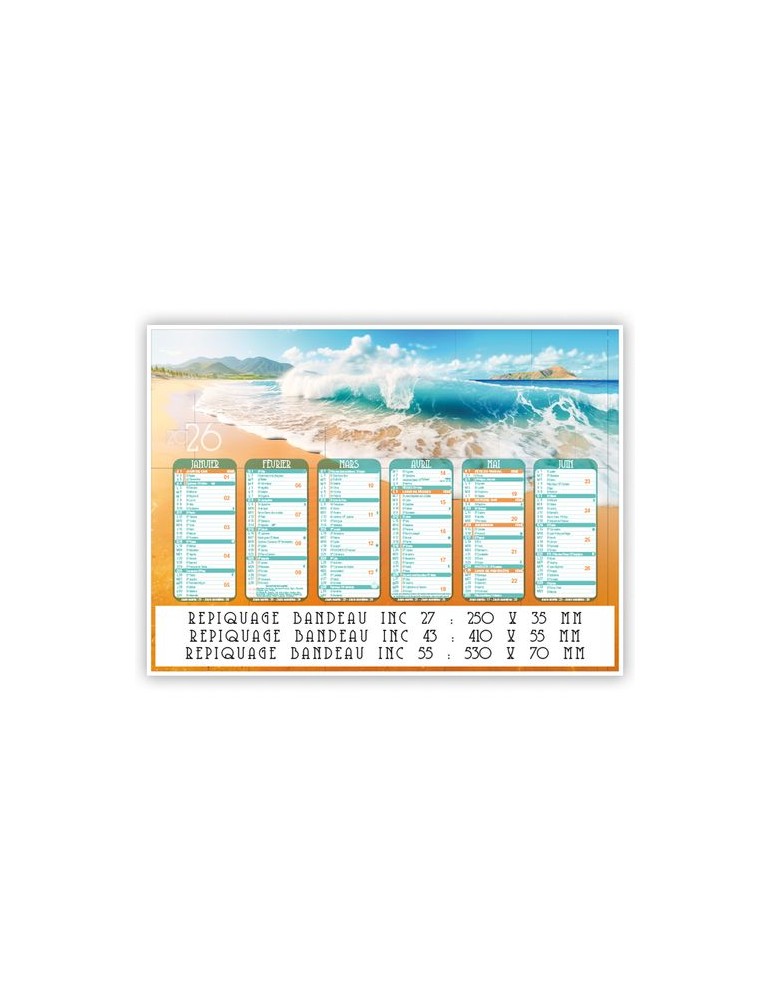 PLAGES DE REVES | Calendrier bancaire thématique 2026