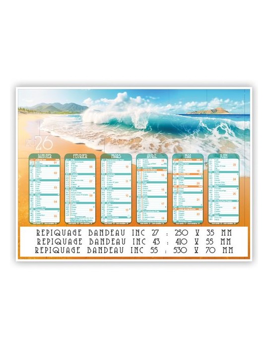 PLAGES DE REVES | Calendrier bancaire thématique 2026