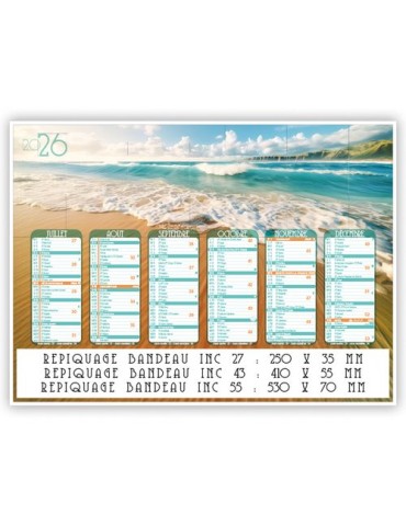 PLAGES DE REVES | Calendrier bancaire thématique 2026 Matières : carton goodies publicitaire événementiel
