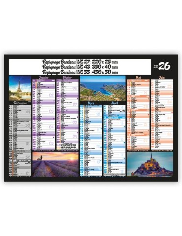 PAYSAGES DE FRANCE | Calendrier bancaire thématique 2026 personnalisé