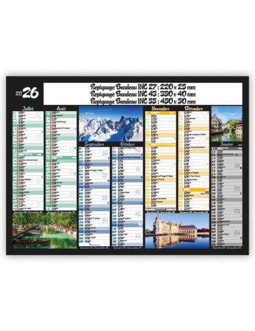 PAYSAGES DE FRANCE | Calendrier bancaire thématique 2026 Matières : carton 2