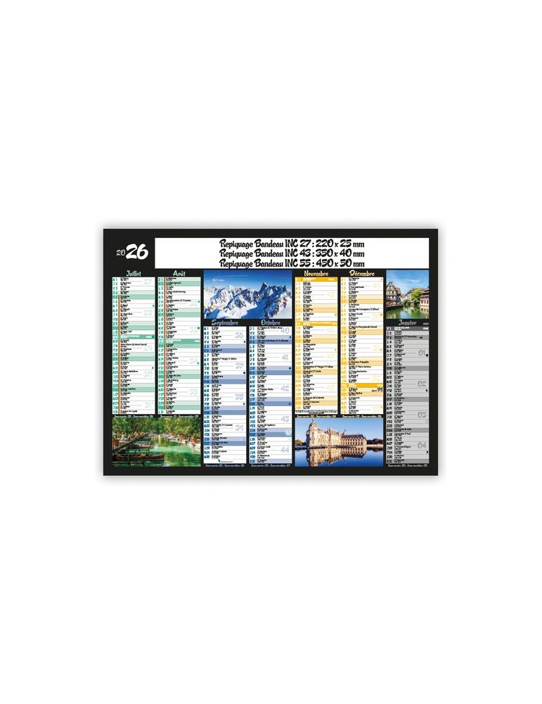 PAYSAGES DE FRANCE | Calendrier bancaire thématique 2026