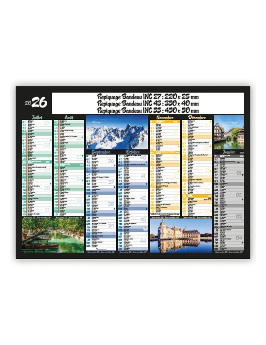 PAYSAGES DE FRANCE | Calendrier bancaire thématique 2026