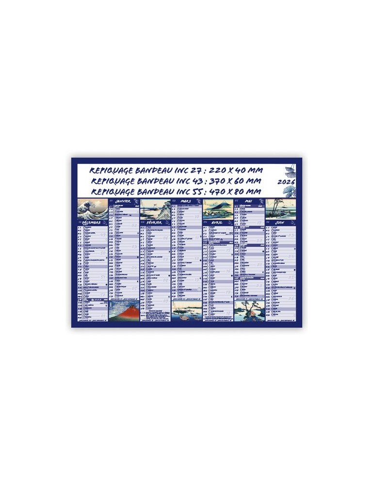 MONT FUJI | Calendrier bancaire thématique 2026