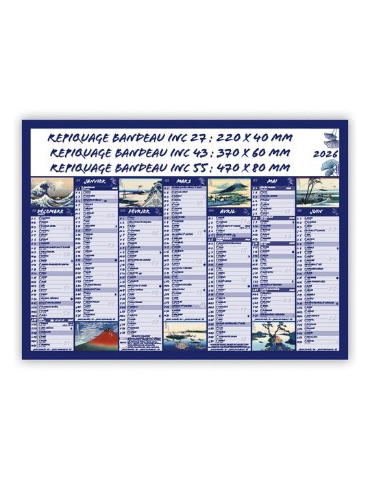 MONT FUJI | Calendrier bancaire thématique 2026