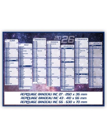 CONSTELLATIONS | Calendrier bancaire thématique 2026 Matières : carton goodies publicitaire événementiel