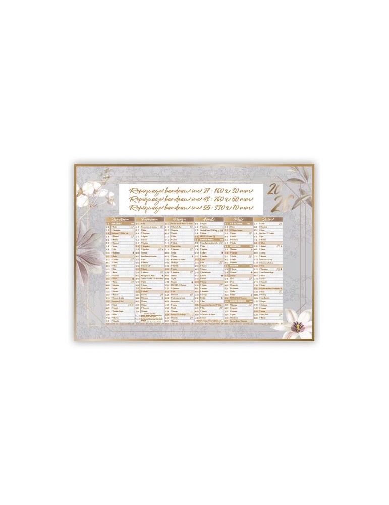 BAROQUE | Calendrier bancaire thématique 2026