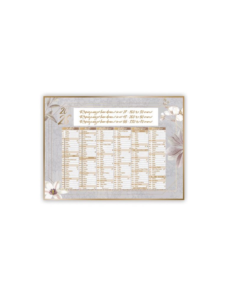 BAROQUE | Calendrier bancaire thématique 2026