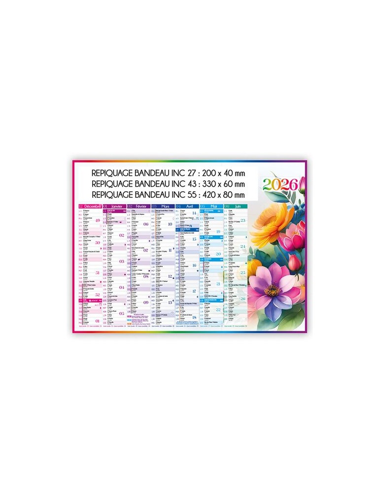 AQUARELLE | Calendrier bancaire thématique 2026