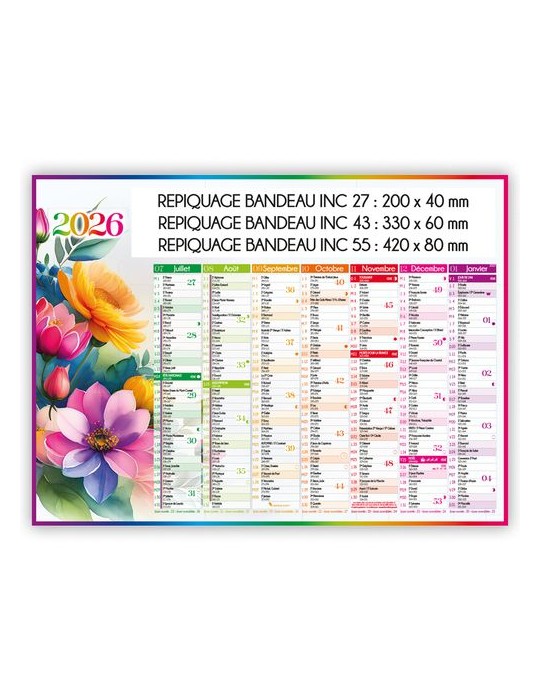 AQUARELLE | Calendrier bancaire thématique 2026