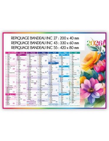 AQUARELLE | Calendrier bancaire thématique 2026 2