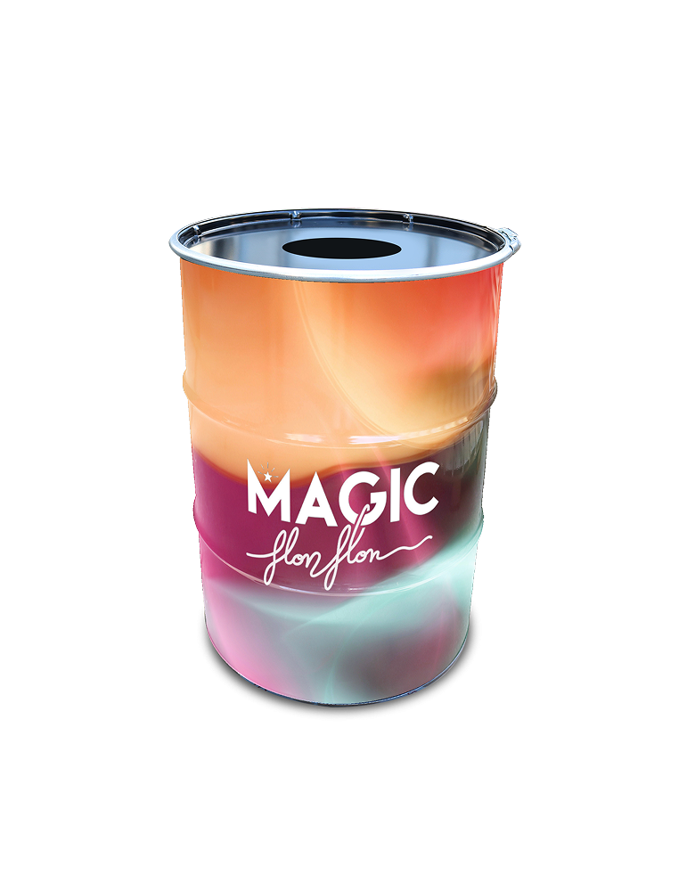 Baril cendrier imprimé publicitaire pas cher