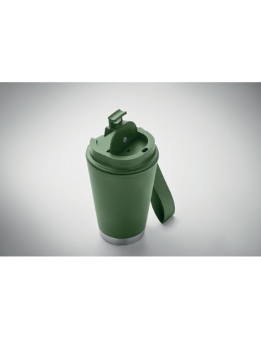 TOPIZ Gobelet double paroi 300 ml Matières : polypropylène (PP) Couleurs : vert foncé personnalisable avec votre logo